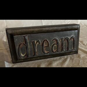 Dream Wall Decor Plaque - Black and Brown